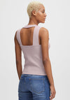 Ichi Open Back Knit Vest Top, Light Pink