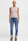 Ichi Open Back Knit Vest Top, Light Pink