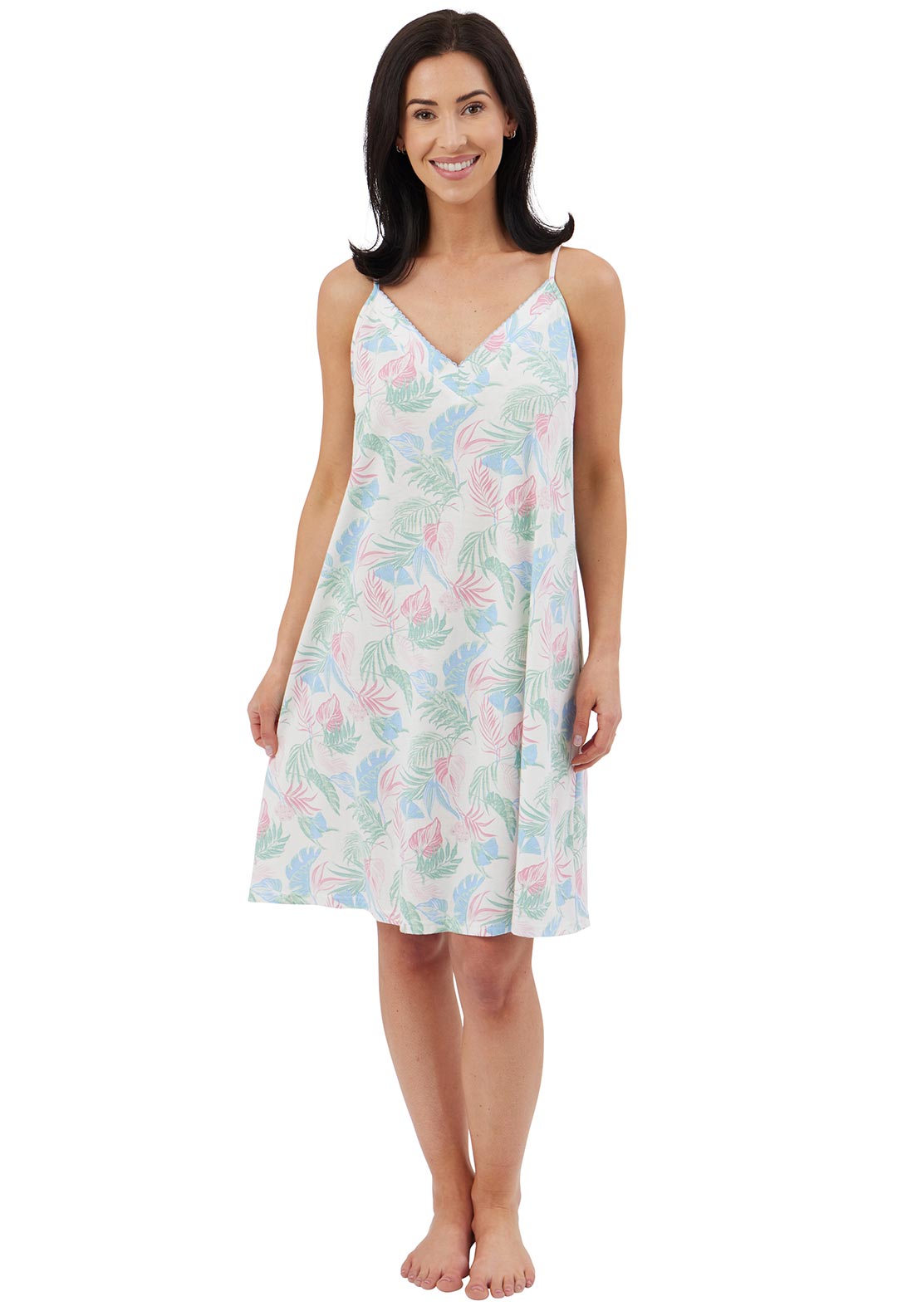 Indigo Sky Tropical Print Chemise, Multi
