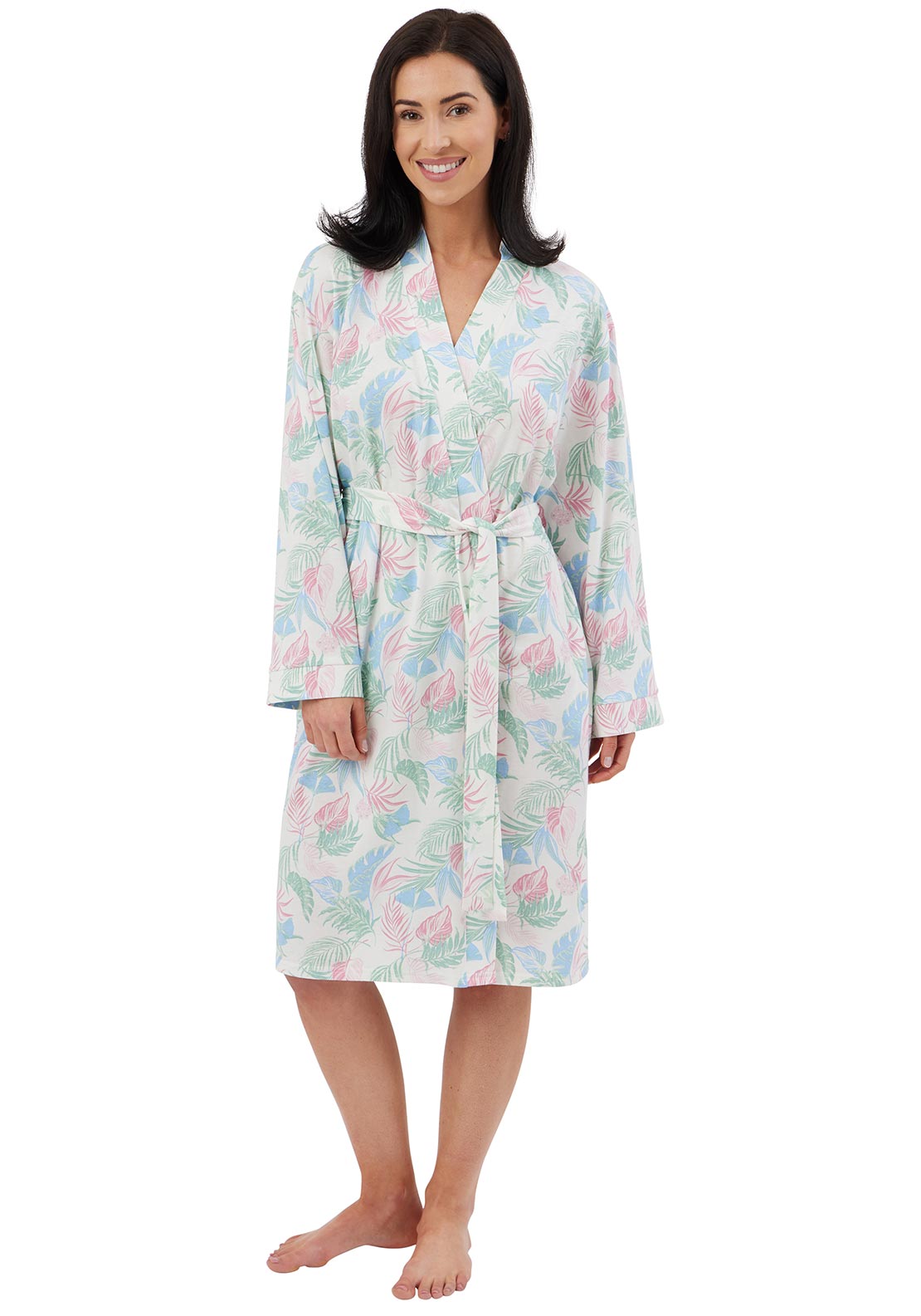 Indigo Sky Tropical Wrap Dressing Gown, Multi