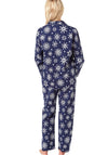 Indigo Sky Snowflake Brushed Cotton Pyjama Set, Navy