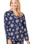 Indigo Sky Snowflake Brushed Cotton Pyjama Set, Navy