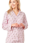 Indigo Sky Chilling Cheetah Brushed Cotton Pyjama Set, Pink