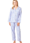 Indigo Sky Pastel Print Brushed Cotton Pyjama Set, Blue