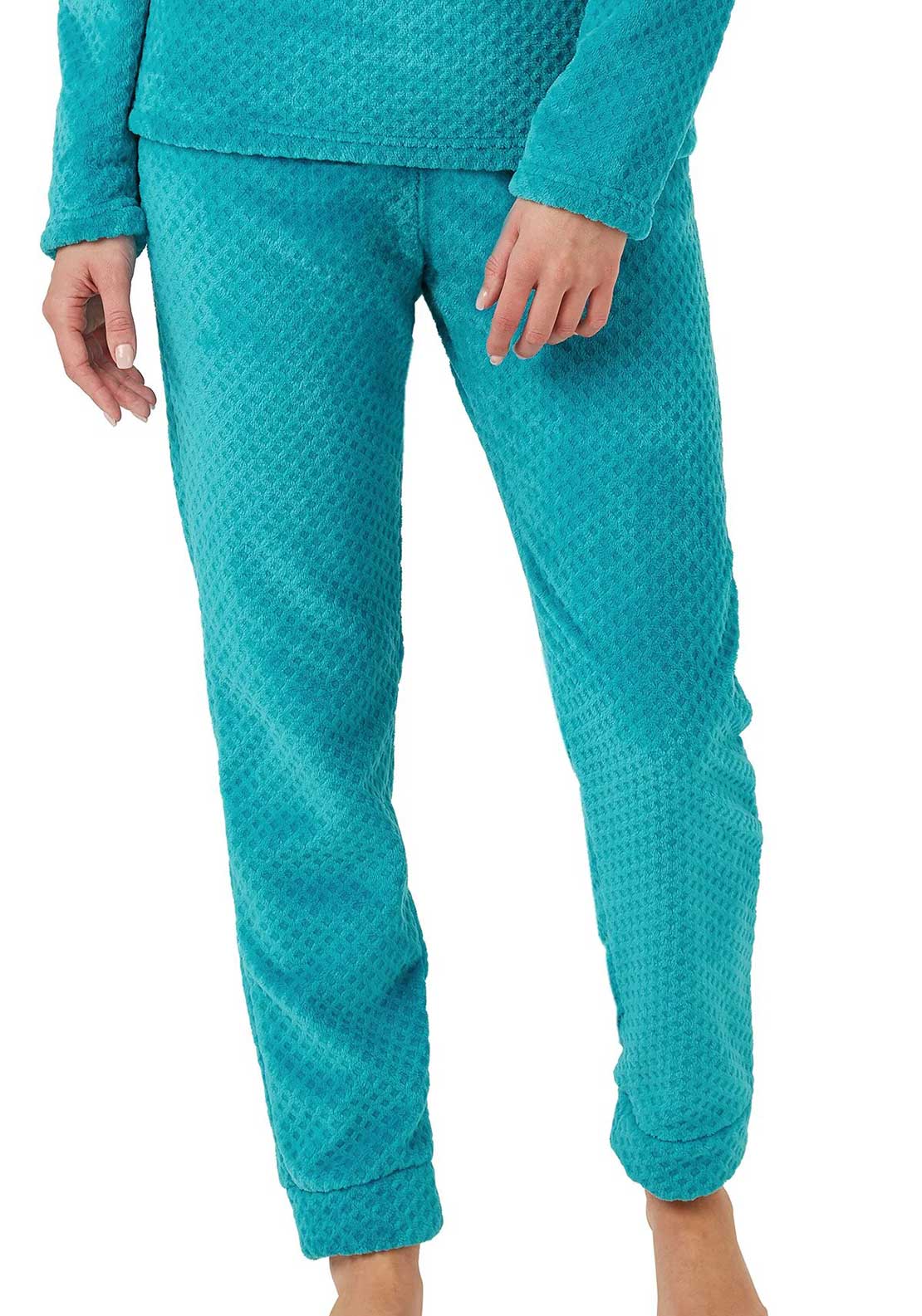 Indigo Sky Geometric Fleece Pyjama Set, Teal