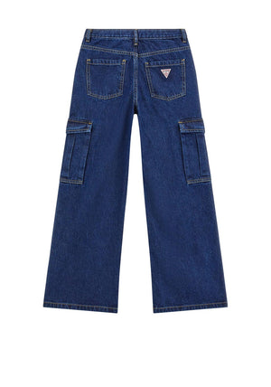 Guess Older Girl Cargo Denim Jean, Blue
