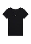 Guess Older Girl Ribbed Short Sleeve Tee, Black