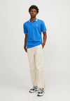 Jack & Jones Logo Polo Shirt, Blue Iolite
