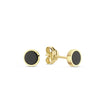 Jackie Jewellery Black Agate Earrings, Gold