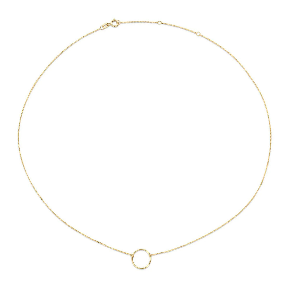 Jackie Jewellery Circle Silhouette Necklace, Gold