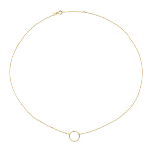 Jackie Jewellery Circle Silhouette Necklace, Gold