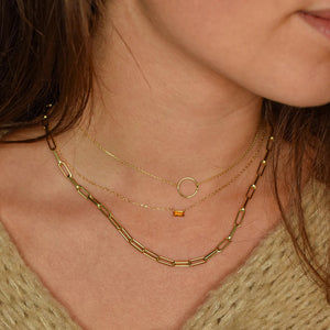 Jackie Jewellery Circle Silhouette Necklace, Gold