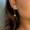 Jackie Jewellery Disc Threader Pull Through Earrings, Gold
