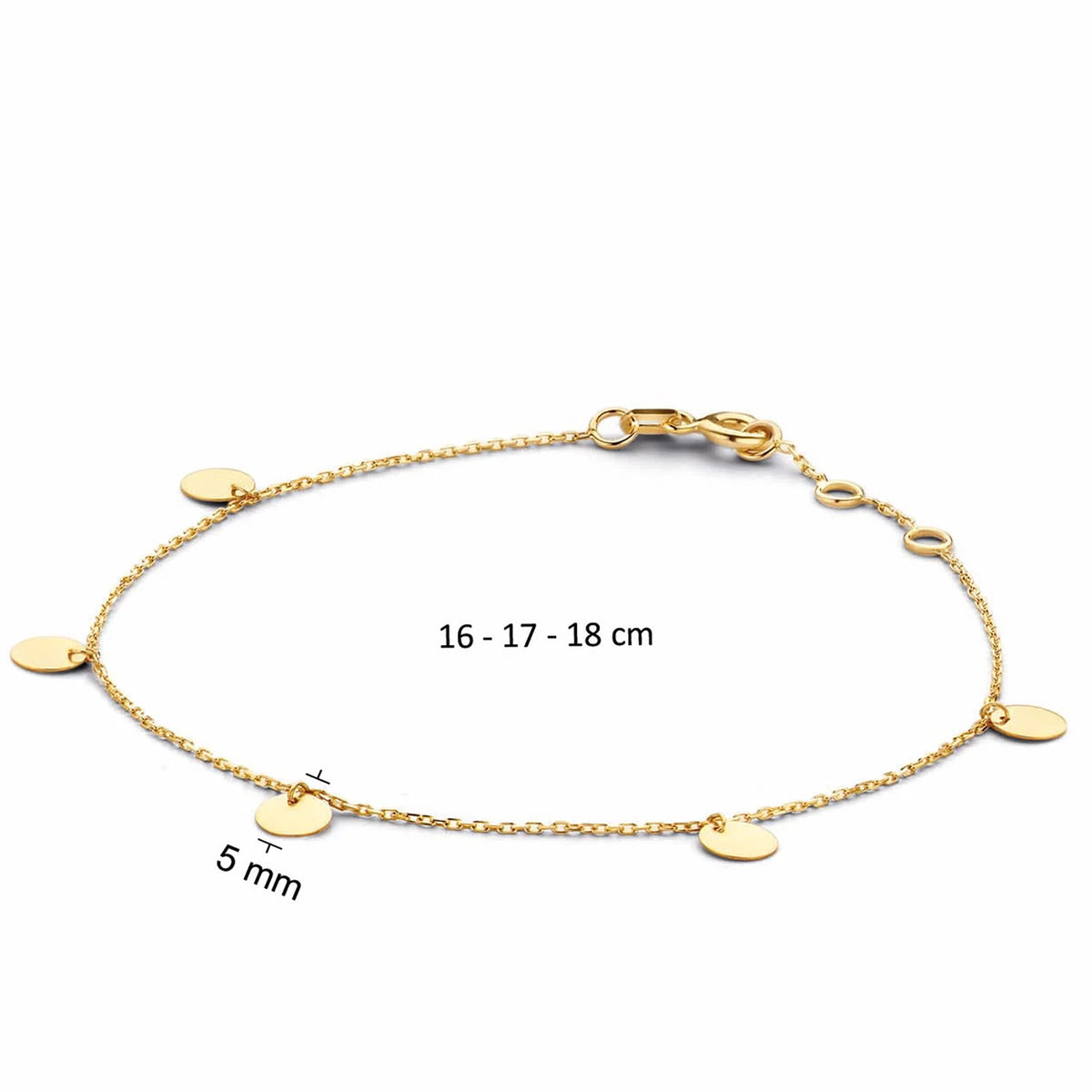 Jackie Jewellery Discs Bracelet, Gold