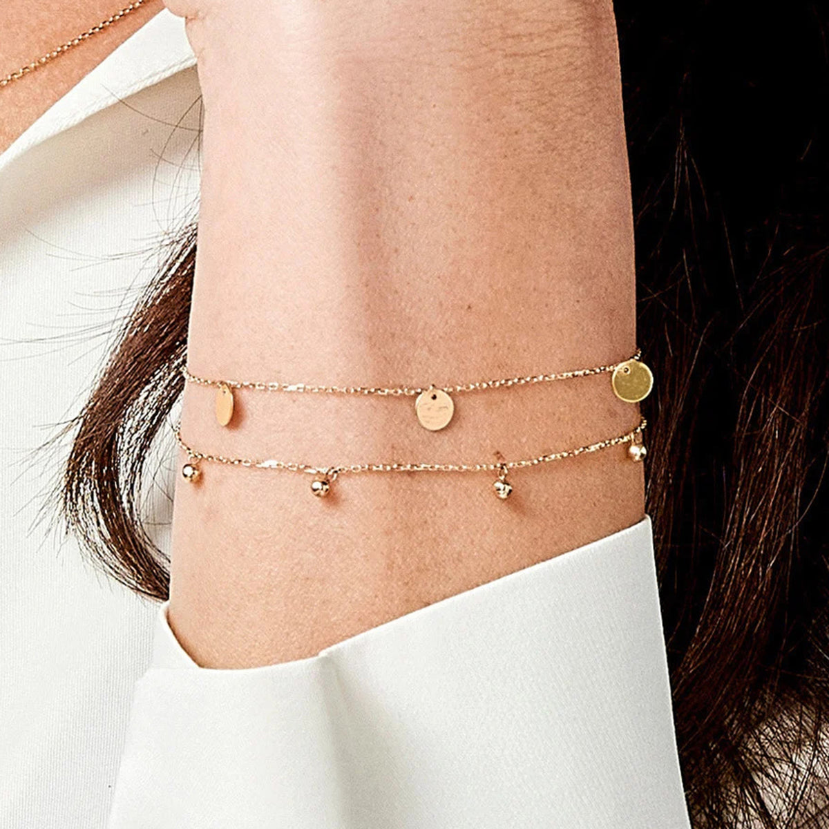 Jackie Jewellery Discs Bracelet, Gold