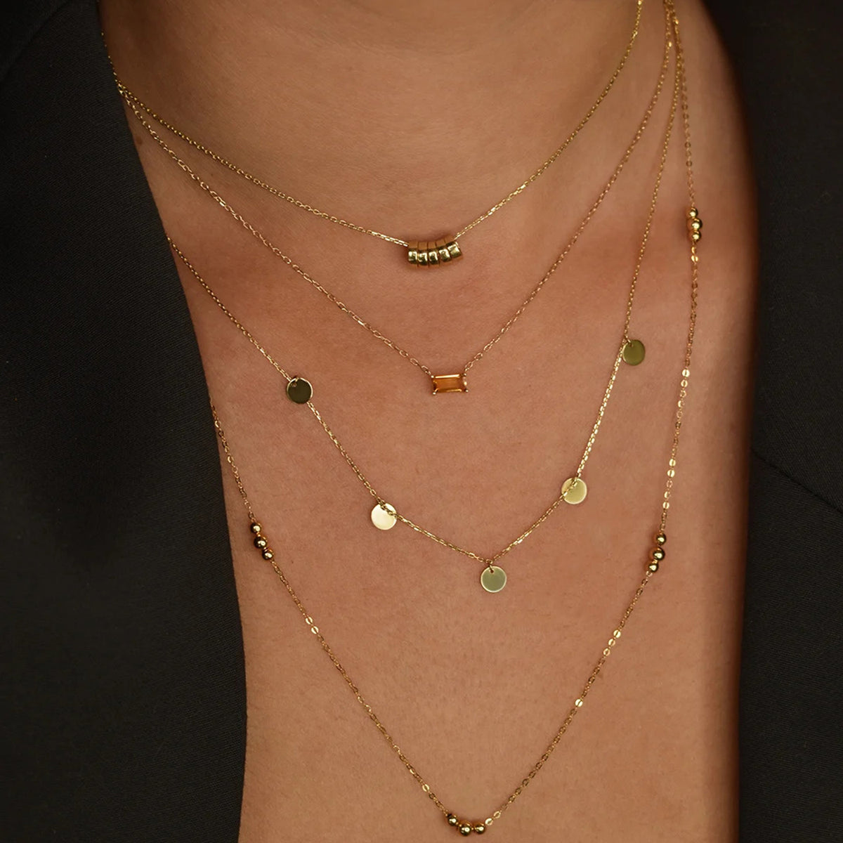 Jackie Jewellery Discs Necklace, Gold