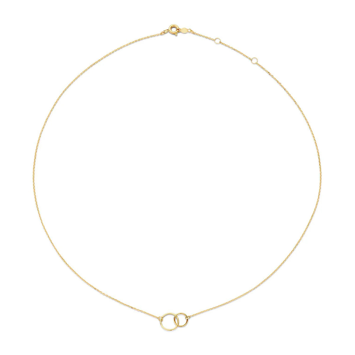 Jackie Jewellery Double Circle Necklace, Gold