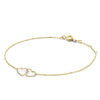 Jackie Jewellery Double Heart Bracelet, Gold