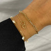 Jackie Jewellery Double Heart Bracelet, Gold