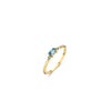 Jackie Jewellery London Blue Topaz Ring, Gold
