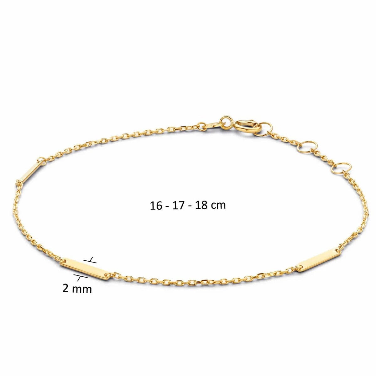Jackie Jewellery Triple Bar Bracelet, Gold