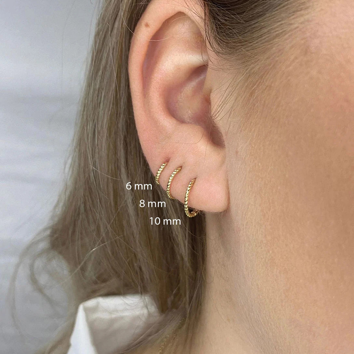 Jackie Jewellery Twist 10mm Hoop Earrings, Gold