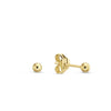 Jackie Jewellery Letizia Ball Stud 2mm Earrings, Gold