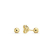 Jackie Jewellery Letizia Ball Stud 3mm Earrings, Gold