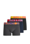 Jack & Jones Boys Crazy Solid 3 Pack Trunks, Black Multi