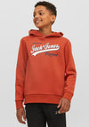 Jack & Jones Boys Logo Sweat Hoodie, Cinnabar