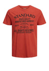 Jack & Jones Boys Jeans Short Sleeve Tee, Cinnabar