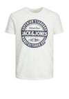 Jack & Jones Boys Jeans Short Sleeve Tee, Cloud Dancer