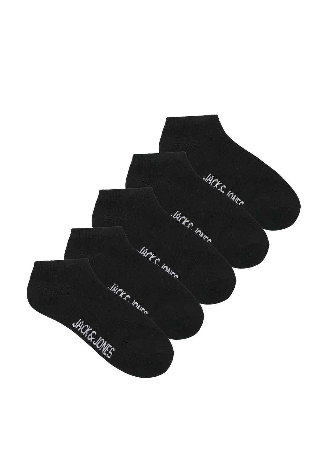 Jack & Jones Boys Five Pack of Trainer Socks, Black