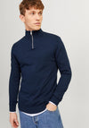 Jack & Jones Emil Knit Half Zip Sweater, Navy