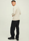 Jack & Jones Emil Knit Half Zip Sweater, Beige Melange
