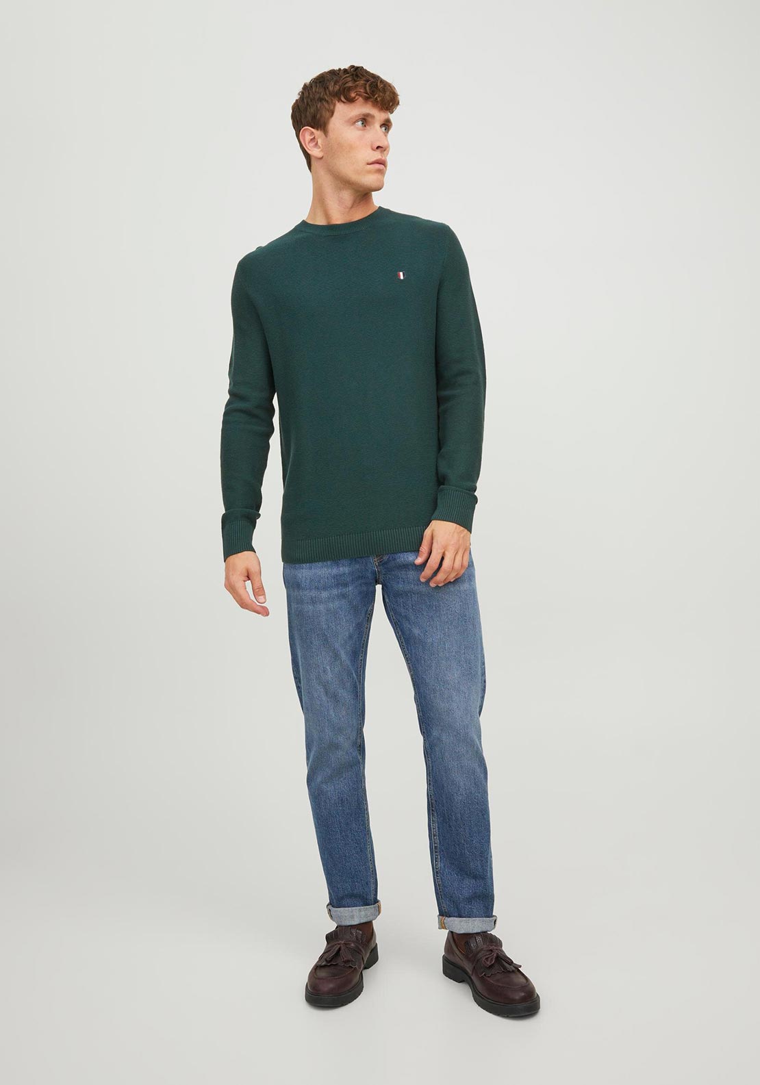 Jack & Jones Roy Knit Crew Neck Sweater, Ponderosa Pine