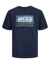 Jack & Jones Boys Logan Short Sleeve Tee, Navy Blazer
