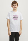 Jack & Jones Boys Short Sleeve Branding Tee, Bright White