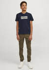Jack & Jones Boys Short Sleeve Branding Tee, Sky Captain