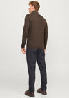 Jack & Jones Emil Knit Half Zip Sweater, Mulch Brown