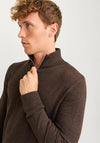 Jack & Jones Emil Knit Half Zip Sweater, Mulch Brown