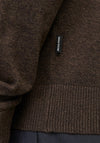 Jack & Jones Emil Knit Half Zip Sweater, Mulch Brown