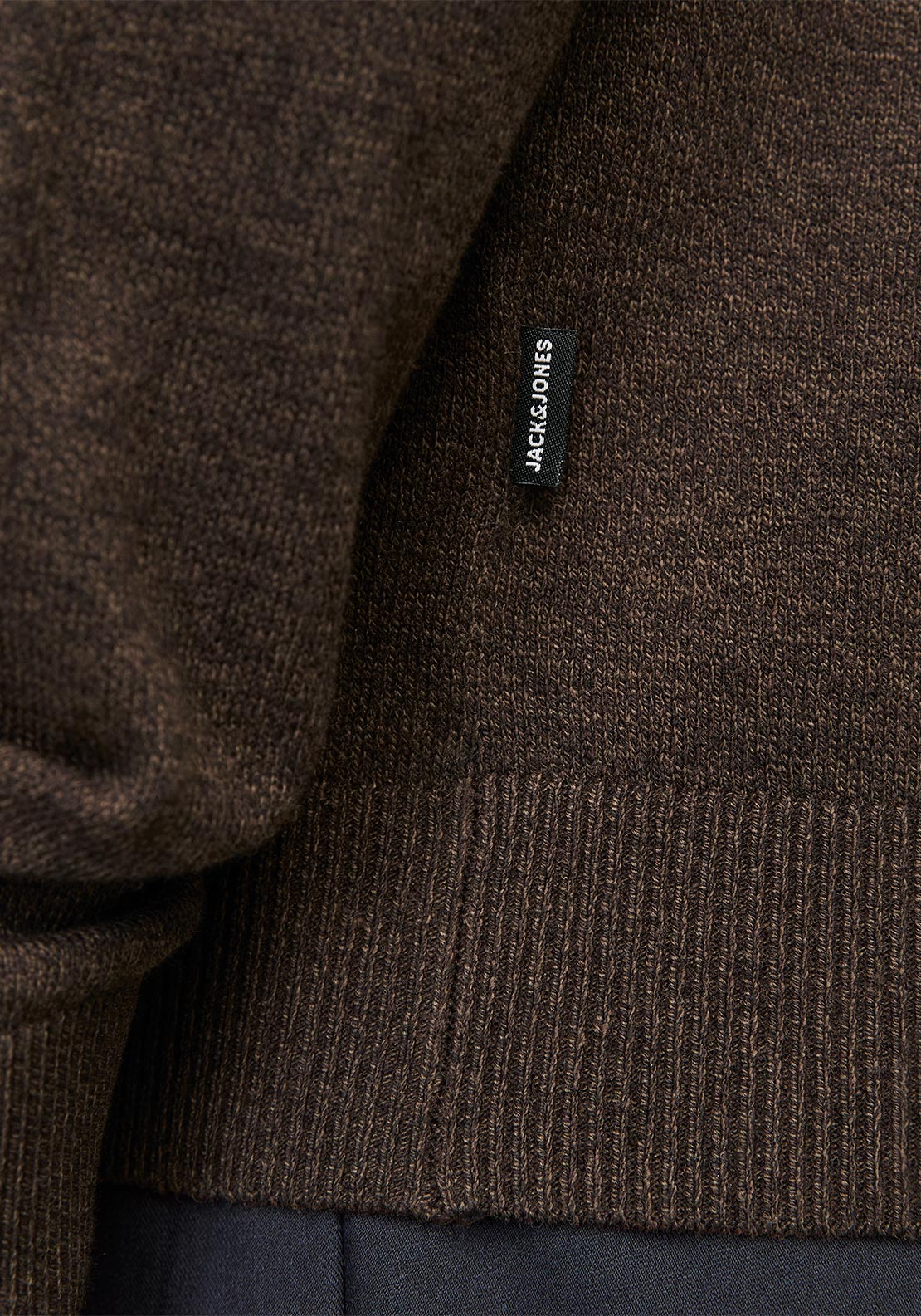 Jack & Jones Emil Knit Half Zip Sweater, Mulch Brown