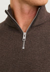 Jack & Jones Emil Knit Half Zip Sweater, Mulch Brown