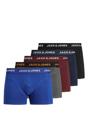 Jack & Jones 5 Pack Trunks, Navy Multi