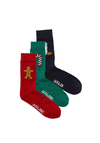 Jack & Jones Xmas Treats Socks Gift Box, Rio Red Multi