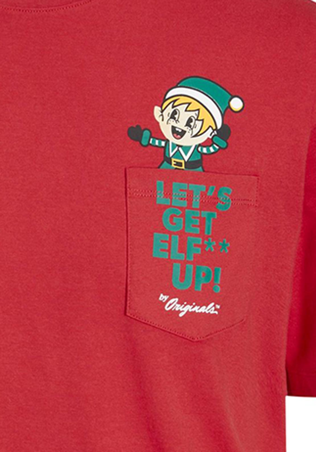 Jack & Jones Pocket Xmas T-Shirt, Rococco Red