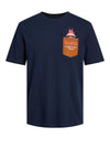 Jack & Jones Pocket Xmas T-Shirt, Desert Sky