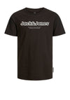 Jack & Jones Boys Lakewood Branding Short Sleeve Tee, Black