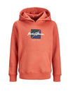 Jack & Jones Boys Wayne Branding Hoodie, Ginger